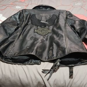 Harley-Davidson Women's Wild Distressed Leather Biker Jacket, Black